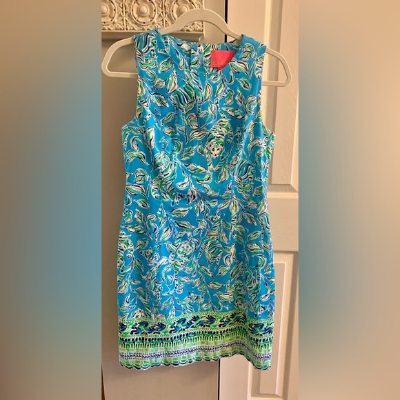 LN Lilly Pulitzer Mila Turquoise Oasis Outta Zebra Print Shift Dress - SZ 2 - Picture 5 of 12